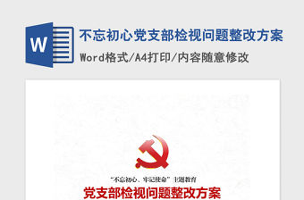 2021年不忘初心黨支部檢視問題整改方案