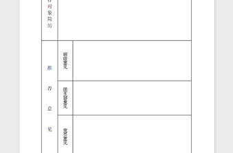 2021年先进青年入党推荐表