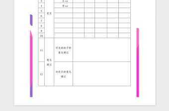 2021年党支部民主评议党员测评表模板