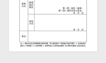 2021年推薦入黨積極分子登記表