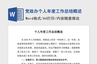 2021年黨政辦個(gè)人年度工作總結(jié)概述