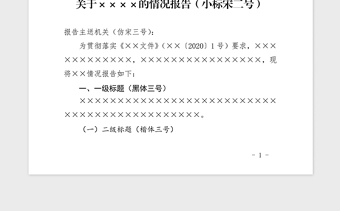 2021年國家標準黨政機關公文模板_報告