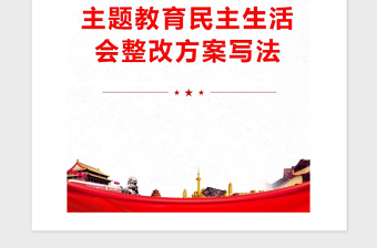 2021年主題教育民主生活會整改方案寫法