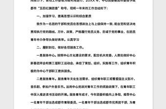 2021年團委書記個人工作述職報告
