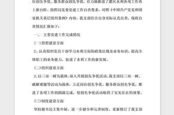 2021年黨支部黨建工作自查報告