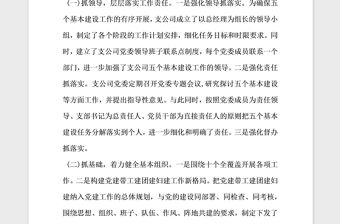 2021年開展基層黨組織建設工作自查報告