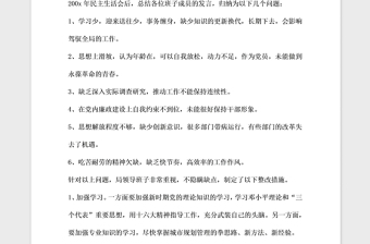 2021年民主生活會(huì)查擺出的問題及整改措施落實(shí)通報(bào)