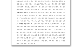 工作情况报告：《中国共产党问责条例》执行情况的报告