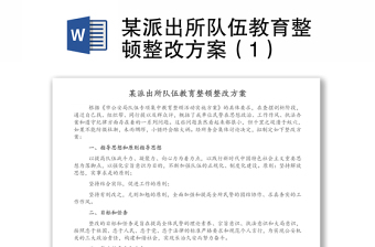 某派出所隊伍教育整頓整改方案（1）