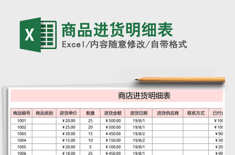 2022销售商品进货明细表