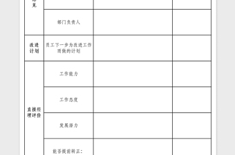 2021年新员工首月评估记录表通用模板