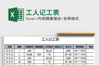 2021年工人記工表