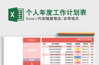 2021年個(gè)人年度工作計(jì)劃表