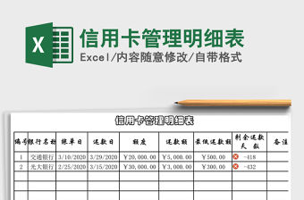2021年信用卡管理明細表