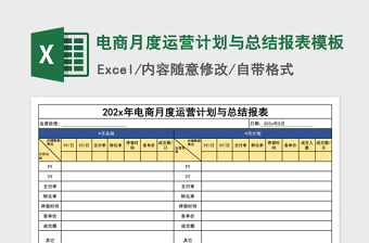 2022月度运营盈亏报表模板