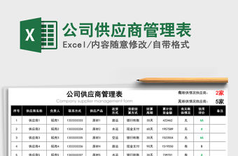 2021年公司供應商管理表