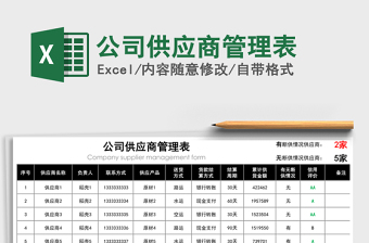 2021年公司供應(yīng)商管理表
