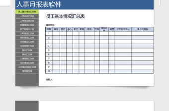 2021年人事月报表软件-种类齐全，一键跳转