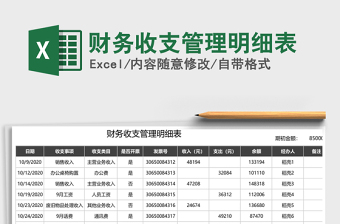 2021年財(cái)務(wù)收支管理明細(xì)表