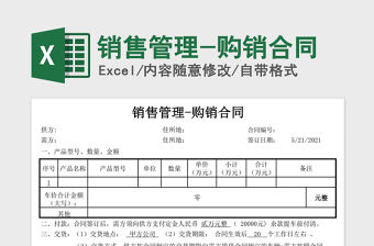2021年銷售管理-購銷合同