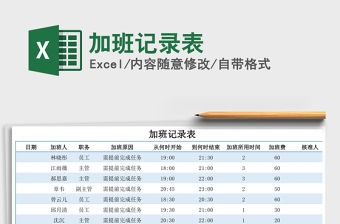 2021年加班記錄表