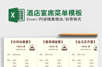 2021年酒店宴席菜單模板