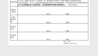 2021年员工购买社保申请表