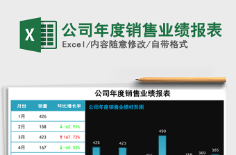 2021年公司年度銷售業(yè)績報表