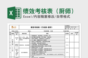 2021年績效考核表（廚師）