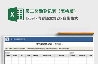 2021年員工獎(jiǎng)勵(lì)登記表（表格版）