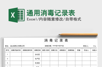 2021年通用消毒記錄表