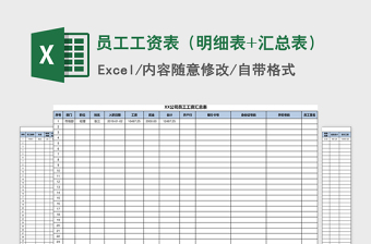 2021年员工工资表（明细表+汇总表）