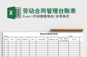 2021年勞動合同管理臺賬表