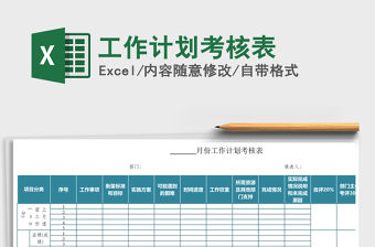 2021年工作計(jì)劃考核表