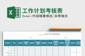 2021年工作計劃考核表