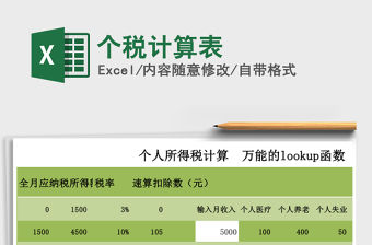 2021年個稅計算表