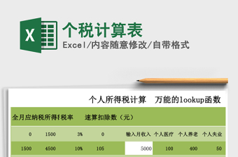 2021年個稅計算表