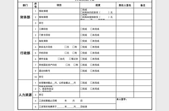 2021年离职交接表