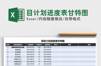 2021年目計(jì)劃進(jìn)度表甘特圖