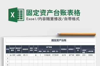 2021年固定資產(chǎn)臺賬表格
