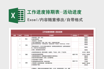 2021年工作進度排期表-活動進度