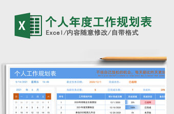 2021年個人年度工作規劃表