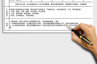 2021年辦公室衛(wèi)生值日表