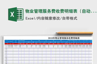 2021年物業管理服務費收費明細表（自動統計）