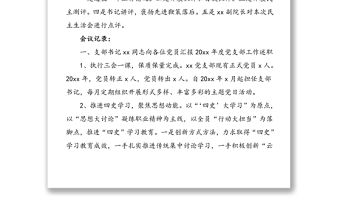 2021年x月xx黨支部黨員大會記錄范文