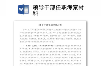 領導干部任職考察材料