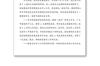 在共青團代表大會上的工作報告范文