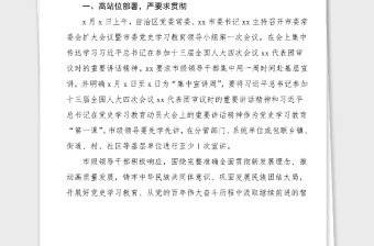 市級領導干部帶頭宣講黨史學習教育第一課情況總結范文工作總結匯報報告