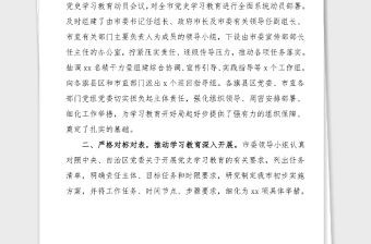 黨史學(xué)習(xí)教育工作情況匯報(bào)范文市級工作總結(jié)匯報(bào)報(bào)告