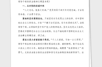 黨課法院領(lǐng)導(dǎo)干部的擔(dān)當(dāng)精神黨課講稿范文